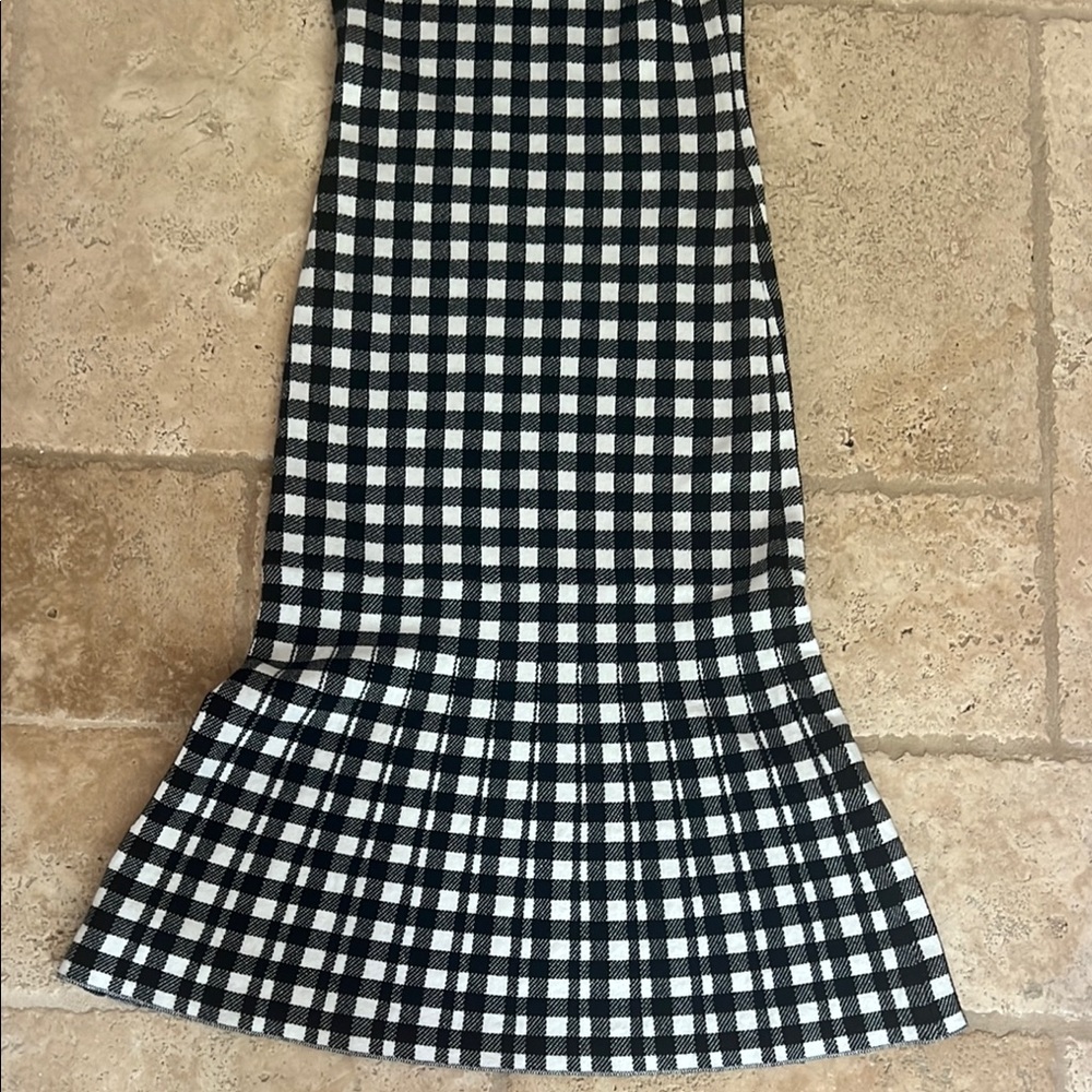 Massimo Dutton Classic Black and White Checkered Skirt